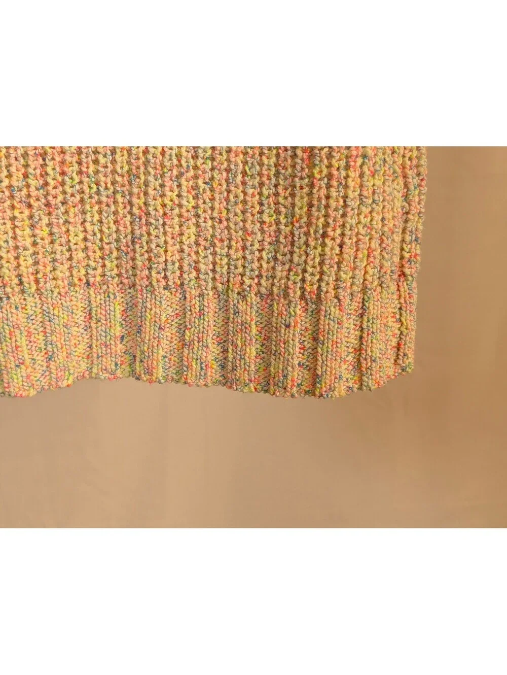 BDG Urban Outfitters Neon Confetti Multi Color Knit Crop V-Neck Sweater Vest XS